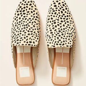 Dolce Vita Cream and Black Spotted Mules